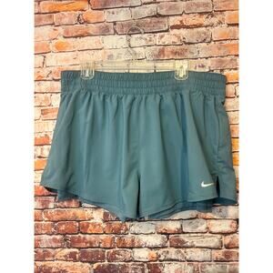 Nike Blue 3' brief shorts running Dri-fit lined women's size XL